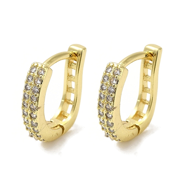 

PandaHall Rack Plating Brass Micro Pave Clear Cubic Zirconia Huggie Hoop Earrings for Women, Real 18K Gold Plated, 10.5x2.5mm Cubic Zirconia...