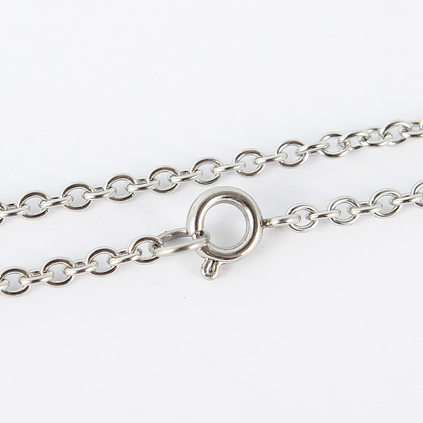 

PandaHall 304 Stainless Steel Cable Chain Necklaces, with Spring Ring Clasps, Stainless Steel Color, 17.5 inch(44.4cm), 2mm 304 Stainless...
