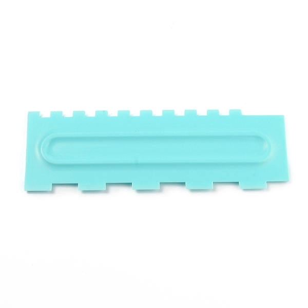 PandaHall Plastic Baking Edge Dough Scraper and Cutter Pastry Spatulas, for Cake Decoration Baking Tools, Rectangle, Pale Turquoise...