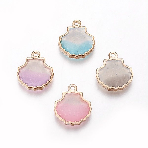 

PandaHall Alloy Enamel Pendants, Shell, Light Gold, Mixed Color, 18x15.5x2mm, Hole: 1.4mm Alloy+Enamel Shell Shape Multicolor