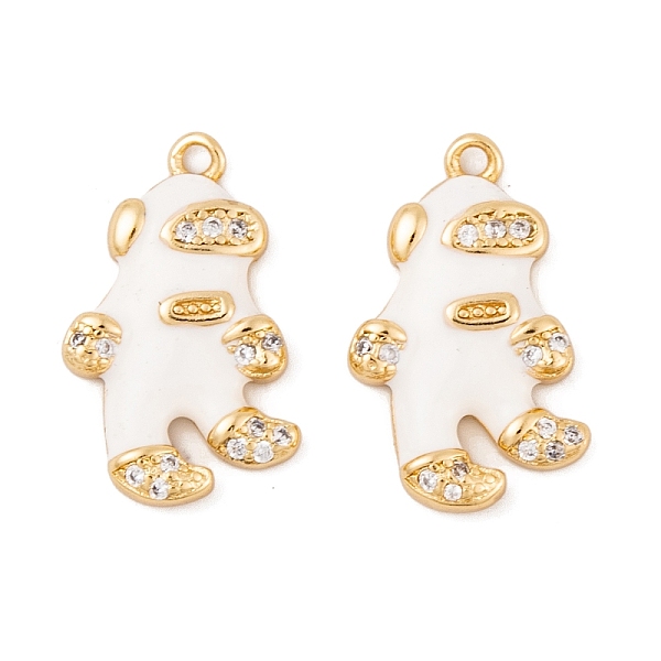 

PandaHall Brass Micro Pave Cubic Zirconia Pendants, with Enamel, Real 18K Gold Plated, Spaceman Charms, White, 17.5x11x3mm, Hole: 1.2mm...