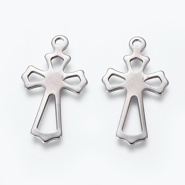 

PandaHall 201 Stainless Steel Pendants, Cross, Stainless Steel Color, 28x15.5x1mm, Hole: 1.8mm 201 Stainless Steel Cross