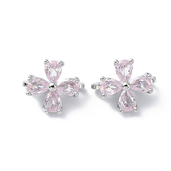 

PandaHall Brass Pave Misty Rose Cubic Zirconia Multi-Strand Links, 3-Hole, Flower, Platinum, 9x11x6.5mm, Hole: 1.2mm Brass+Cubic Zirconia...