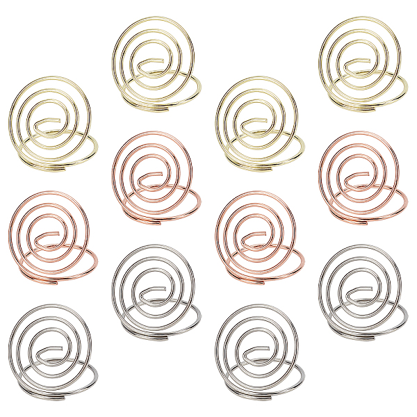 PandaHall Gorgecraft 15 Pcs 3 Colors Carbon Steel Place Card Holders, Wire Table Number Holder Stand, for Memo Note Name Sign Wedding Party...
