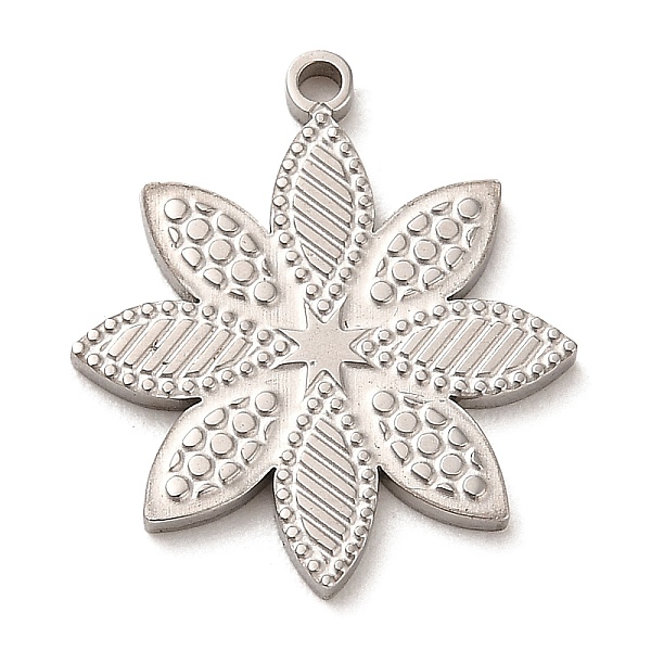 

PandaHall 304 Stainless Steel Pendants, Flower Charm, Stainless Steel Color, 18.5x16x1mm, Hole: 1.2mm 304 Stainless Steel Flower