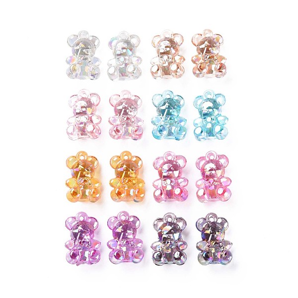 

PandaHall Transparent Acrylic Pendants, AB Color Plated, Bear, Mixed Color, 20x13.5x10.5mm, Hole: 1.4mm, about 400pcs/500g Acrylic Bear..., Multicolor