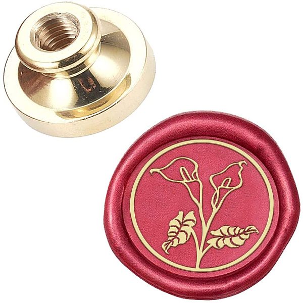 

PandaHall DIY Scrapbook, Brass Wax Seal Stamp Head, Flower, Golden, 25x14mm Brass