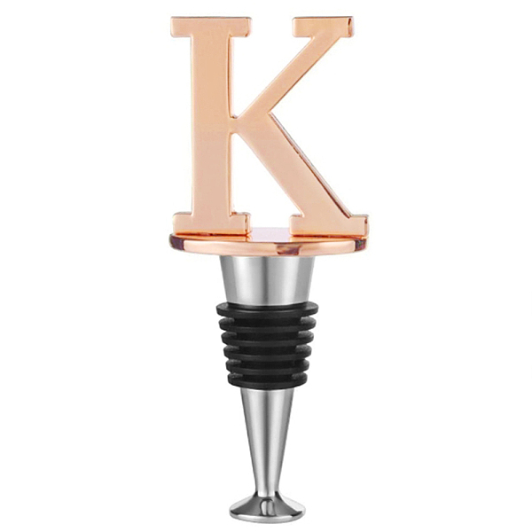 

PandaHall Alloy Letter K Wine Stoppers, with Silicone Reusable Wine and Beverage Bottle Stopper, used, Platinum & Rose Gold, 107.5x41x24.5mm...