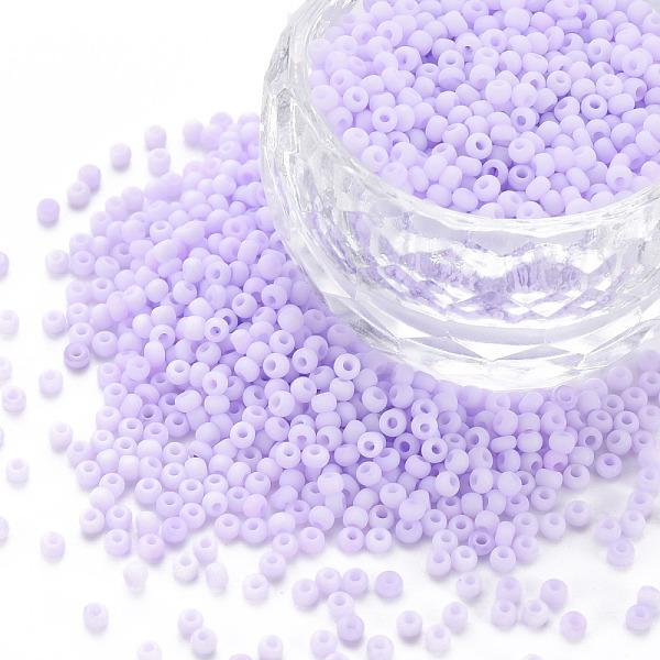

PandaHall 13/0 Glass Seed Beads, Macaron Color, Round Hole, Round, Lilac, 13/0, 2~2.3x1.5mm, Hole: 0.8mm, about 450g/bag Glass Purple