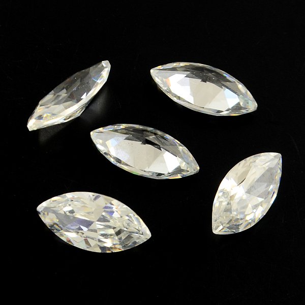 

PandaHall Horse Eye Shaped Cubic Zirconia Pointed Back Cabochons, Faceted, Clear, 8x4mm Cubic Zirconia Horse Eye Clear