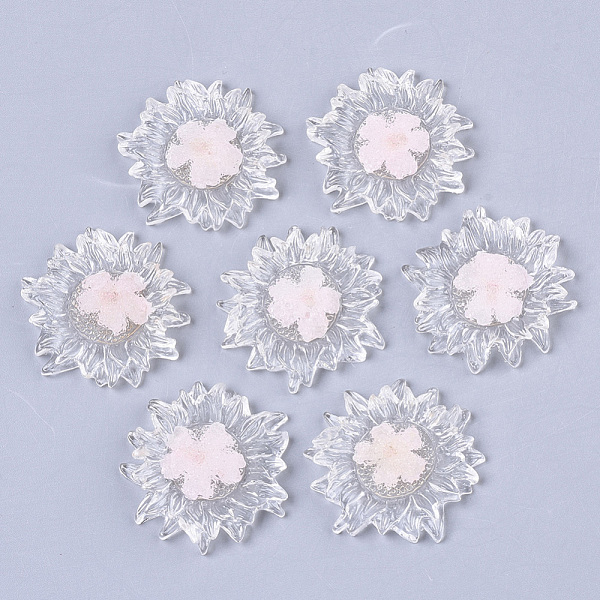 

PandaHall Transparent Clear Epoxy Resin Cabochons, with Dried Flower Inside, Flower, Pink, 32~35x6mm Epoxy Resin Flower Pink
