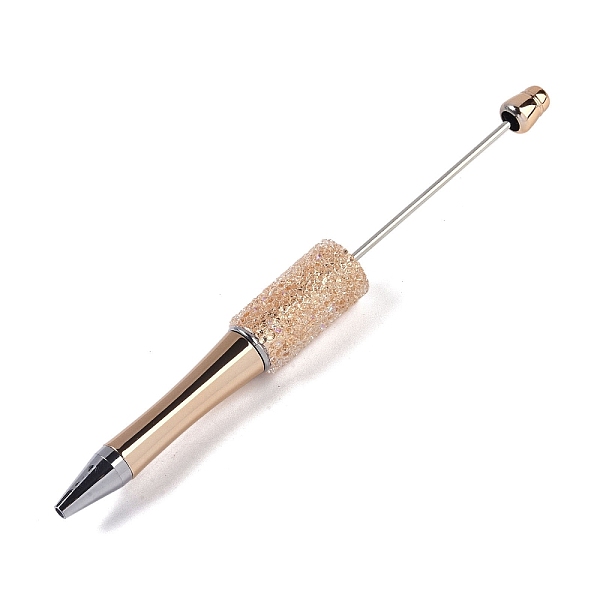 

PandaHall Beadable Pen, Plastic Ball-Point Pen, with Iron Rod & Rhinestone, for DIY Personalized Pen with Jewelry Beads, PeachPuff..., Brown