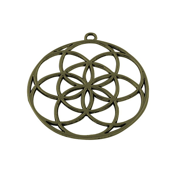 

PandaHall Tibetan Style Flower Alloy Pendants, Seed of Life/Sacred Geometry, Cadmium Free & Nickel Free & Lead Free, Antique Bronze...