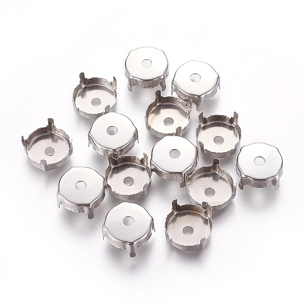 

PandaHall Stainless Steel Sew on Prong Settings, Claw Settings for SS60 Diamond Shape Rhinestone, Flat Round, Stainless Steel Color, 15x7mm...