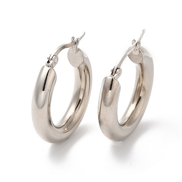 

PandaHall 304 Stainless Steel Huggie Hoop Earrings for Women, Stainless Steel Color, 31x30.5x5mm 304 Stainless Steel