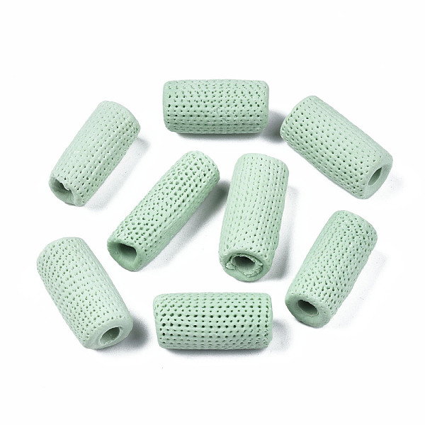 

PandaHall Handmade Porcelain European Beads, Large Hole Beads, Column, Aquamarine, 11~12.5x21.5~27.5mm, Hole: 4mm Porcelain Column Green
