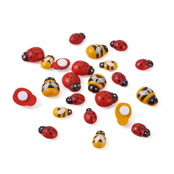 

PandaHall Biyun 200Pcs 4 Style Wood with Sponge Stick Self-Adhesive Cabochons, Ladybug & Bees, Mixed Color, 12.5~15x6.5~12x4.5~6.5mm Wood..., Multicolor