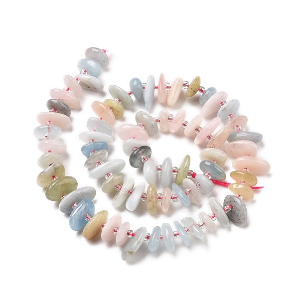 

PandaHall Natural Morganite Beads Strands, Chip, 5~18x3~9x2~5mm, Hole: 1mm, about 67~69pcs/strand, 15.55''(39.5~40cm) Morganite Chip