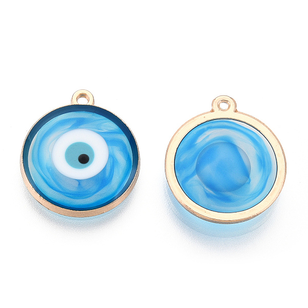 

PandaHall Epoxy Resin Enamel Pendants, Evil Eye Charms, with Rack Plating Light Gold Tone Alloy Open Back Bezel, Cadmium Free & Nickel Free...