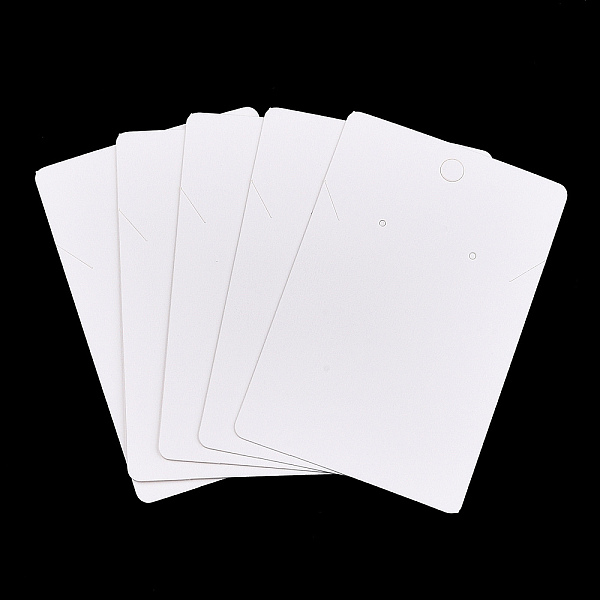 

PandaHall Rectangle Paper One Pair Earring Display Cards with Hanging Hole, Jewelry Display Card for Pendants and Earrings Storage, White...