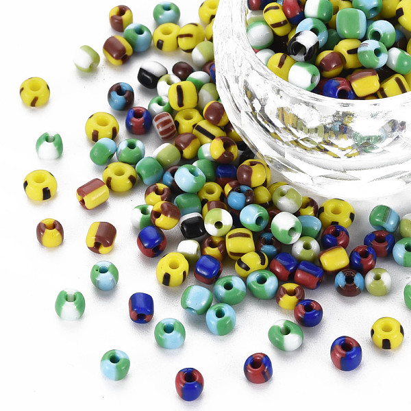 

PandaHall 6/0 Opaque Glass Seed Beads, Opaque Colours Seep, Round Hole, Flat Round, Mixed Color, 3.5~5.5x2~6.5mm, Hole: 1~1.2mm, about..., Multicolor