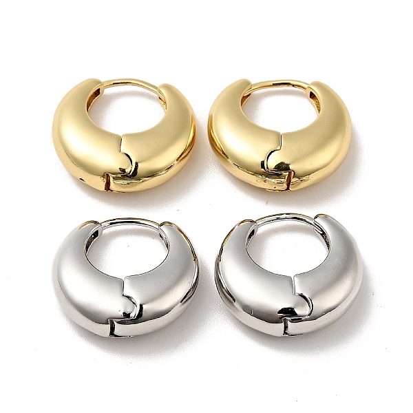 

PandaHall Rack Plating Brass Thick Hoop Earrings for Men Women, Mixed Color, 17x18x6mm, Pin: 0.8mm Brass Ring