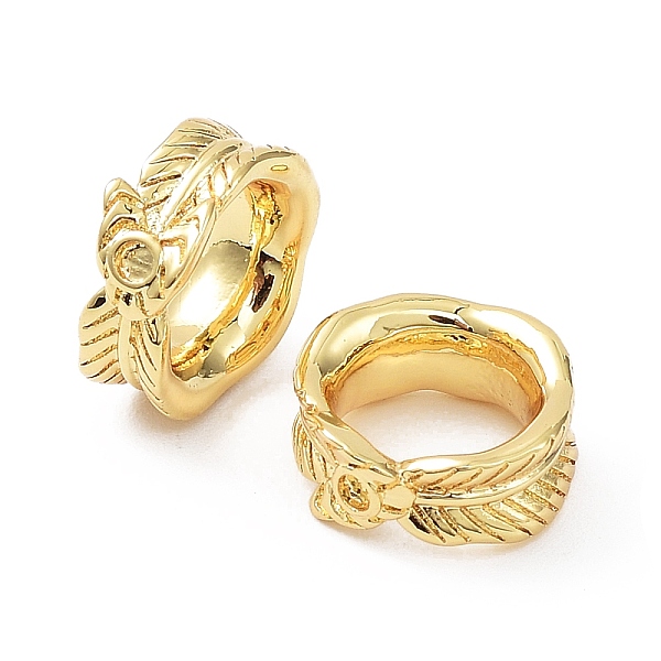 

PandaHall Rack Plating Brass Connector Rhinestone Settings, Linking Rings, Lead Free & Cadmium Free, Long-Lasting Plated, Feather, Real 18K...