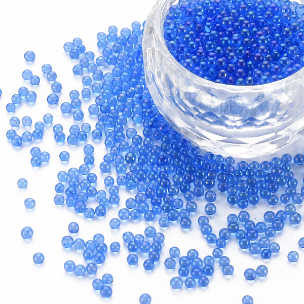 

PandaHall DIY 3D Nail Art Decoration Mini Glass Beads, Tiny Caviar Nail Beads, AB Color Plated, Round, Dodger Blue, 2mm, about 450g/bag...