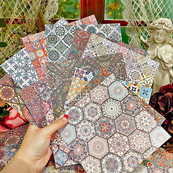 

PandaHall 24 Sheets 12 Patterns Mandala Flower Scrapbook Paper Pads, for DIY Album Scrapbook, Background Paper, Diary Decoration, Square..., Multicolor