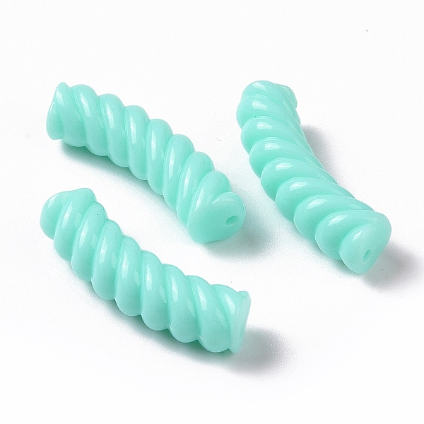 

PandaHall Opaque Acrylic Beads, Twist, Curved Tube, Cyan, 33x12x8.5mm, Hole: 1.6mm, about 308pcs/500g Acrylic Tube Cyan