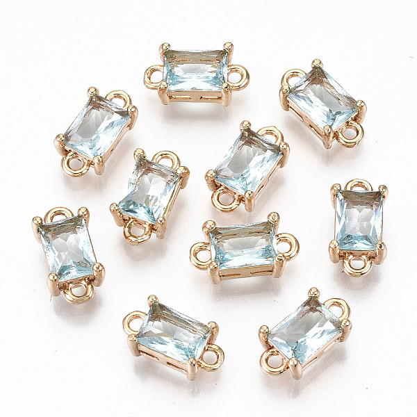 

PandaHall Transparent Glass Links Connectors, with Light Gold Tone Brass Findings, Long-Lasting Plated, Cadmium Free & Lead Free, Rectangle...