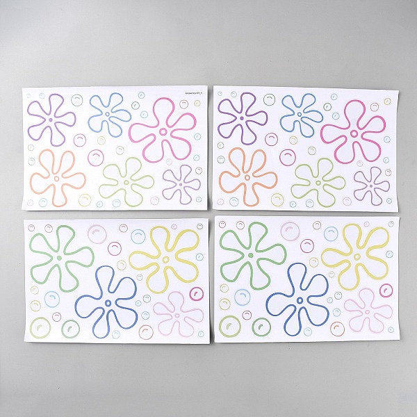 4Pcs PVC Daisy Flower Picture Stickers 4Pcs PVC Daisy Flower Picture Stickers