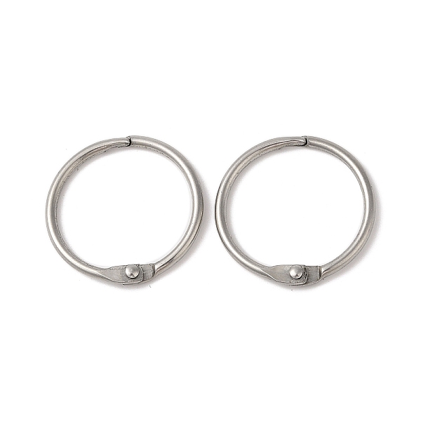 

PandaHall 304 Stainless Steel Loose Leaf Book Binder Hinged Rings, Round Ring, Stainless Steel Color, 38.5x5mm, Inner Diameter: 32.5mm...