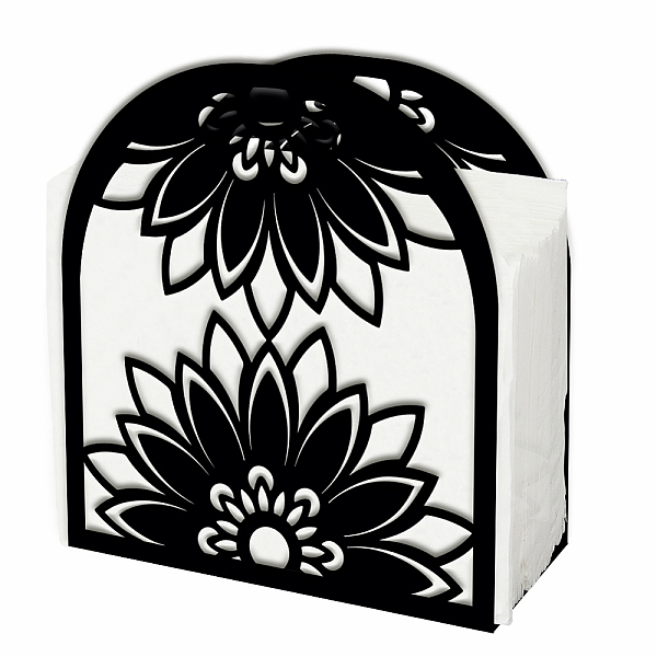

PandaHall SUPERDANT Napkin Holder for Tables Sunflower Metal Napkin Dispenser for Kitchen Vintage Flower Tabletop Tissue Stand Rustic Cloth..., Black