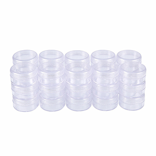 PandaHall BENECREAT 30 Pack 10ml Empty Clear Plastic Bead Storage Container jar with Rounded Screw-Top Lids for Beads, Nail Art, Glitter...