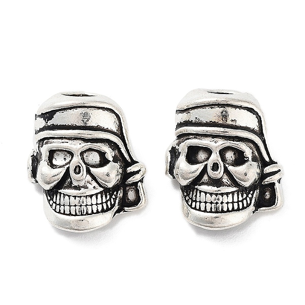 

PandaHall Tibetan Style Alloy Beads, Cadmium Free & Lead Free, Skull Helmet Beads, Antique Silver, 17x15x10mm, Hole: 5mm, about 227pcs/1000g...