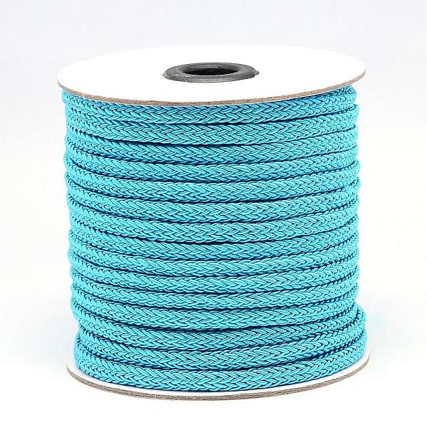 

PandaHall Braided Polyester Cord, Deep Sky Blue, 6x3mm, about 25yards/roll Polyester Blue