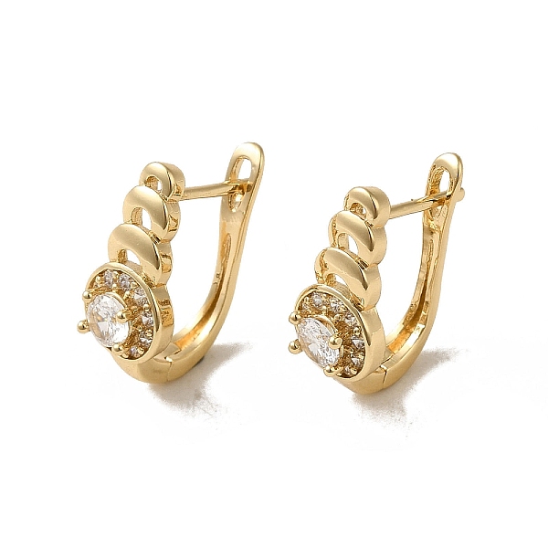 

PandaHall Brass Hoop Earrings, with Glass, Light Gold, 19x8mm Brass