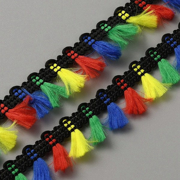 

PandaHall Nylon Fringe Tassel Lace Ribbon, for Garment Accessories, Colorful, 3/4 inch(20mm) Nylon Others