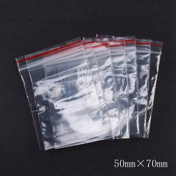 

PandaHall Plastic Zip Lock Bags, Resealable Packaging Bags, Top Seal, Self Seal Bag, Rectangle, Red, 7x5cm, Unilateral Thickness: 1.8 Mil...