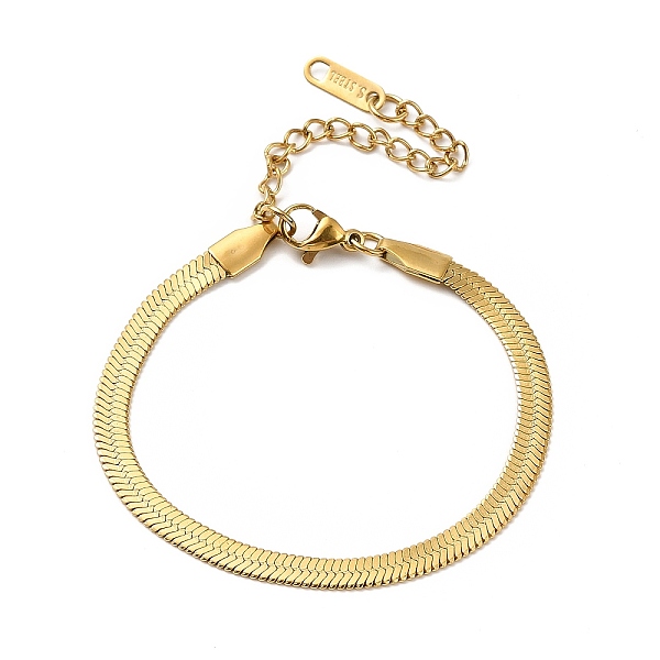 

PandaHall Ion Plating(IP) 304 Stainless Steel Herringbone Chain Bracelet for Men Women, Real 18K Gold Plated, Wide: 4, 6 inch(15.1cm) 304...