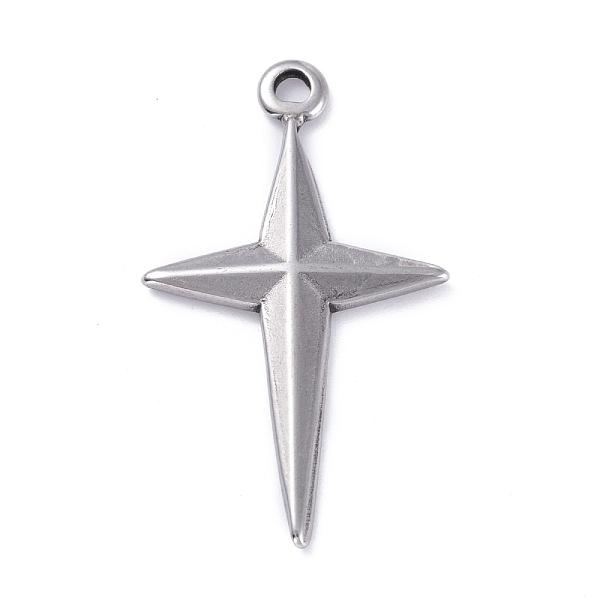 

PandaHall 304 Stainless Steel Pendants, Cross, Stainless Steel Color, 35x20x2.5mm, Hole: 2mm 304 Stainless Steel Cross