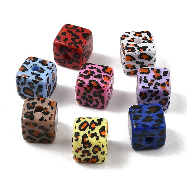 

PandaHall Opaque Acrylic Beads, Cube with Leopard Pattern, Mixed Color, 14.5x14.5x14.5mm, Hole: 3.5mm Acrylic Cube Multicolor