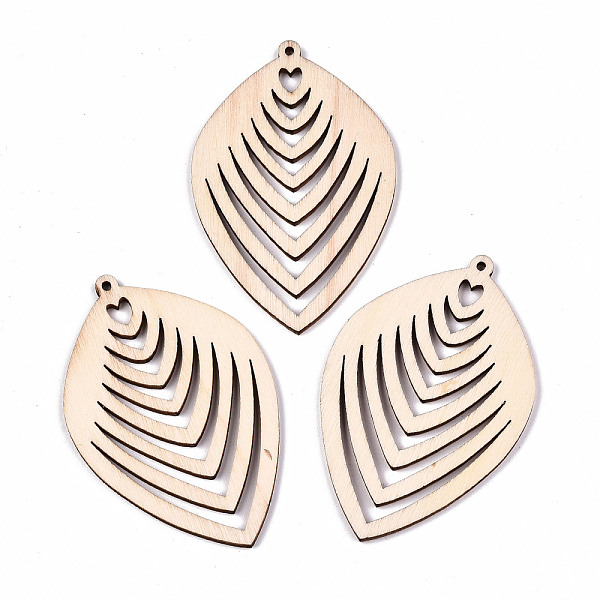 

PandaHall Undyed Natural Wooden Big Pendants, Laser Cut Shapes, Rhombus, Antique White, 64.5x41.5x2mm, Hole: 1.8mm Wood Rhombus