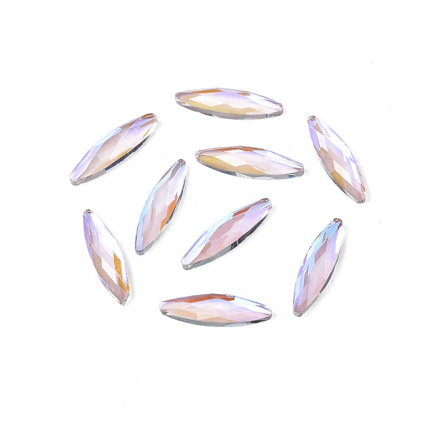 

PandaHall Glass Rhinestone Cabochons, Nail Art Decoration Accessories, Faceted, Horse Eye, Lilac, 11x3x1.5mm Glass Horse Eye Purple