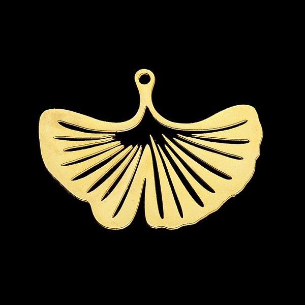

PandaHall 201 Stainless Steel Pendants, Laser Cut, Ginkgo Leaf, Golden, 23x30.5x1mm, Hole: 1.6mm 201 Stainless Steel Leaf