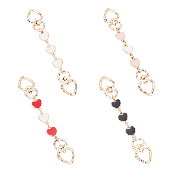 

PandaHall 4Pcs 4 Colors Light Gold Zinc Alloy Hanger Clasps, Heart, Mixed Color, 17cm, Heart Link: 2.2x1.65x0.3cm, Link: 0.95x0.7x0.2cm..., Multicolor