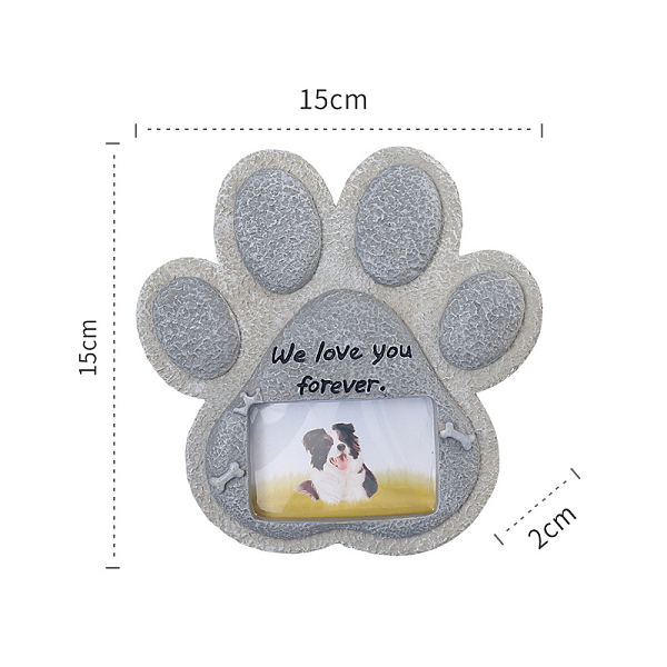 

PandaHall Resin Dog Tombstone Commemorate Photo Frame, for Tabletop Display Photo Frame, Word We Love You Forever, Paw Print, 20x150x150mm...
