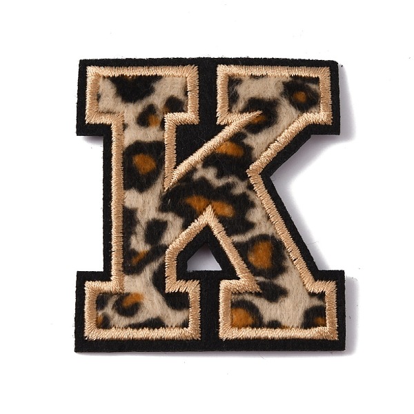 

PandaHall Polyester Computerized Embroidery Cloth Iron On Sequins Patches, Leopard Print Pattern Stick On Patch, Costume Accessories..., Gold