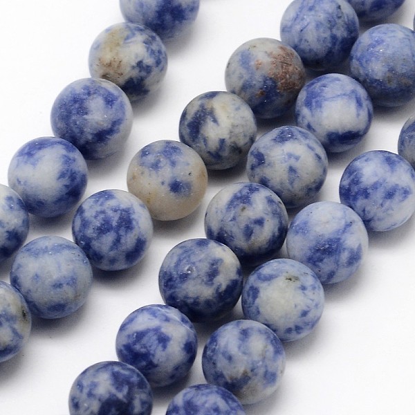 

PandaHall Natural Blue Spot Jasper Round Bead Strands, Frosted, Round, 8mm, Hole: 1mm, about 48pcs/strand, 15.1 inch Blue Spot Jasper Round...
